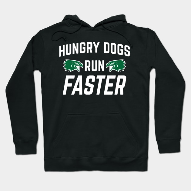 Hungry Dogs Run Faster - Retro-Vintage v3 Hoodie by Emma